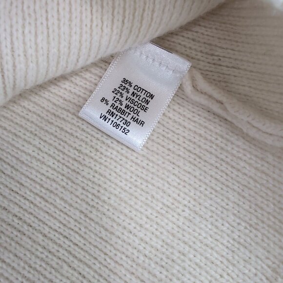 Isaac Mizrahi Target Wool Rabbit Hair Collared Cream Button Sweater Cardigan XXL - Picture 4 of 13